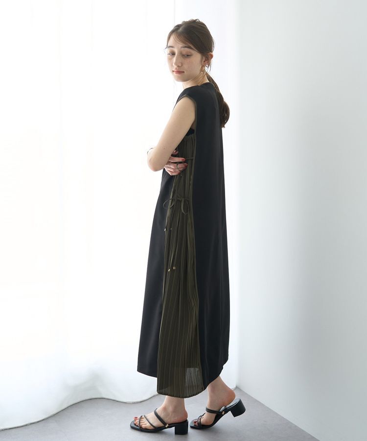 YECCA VECCA「プリーツMIX配色ワンピース」|ワンピース|