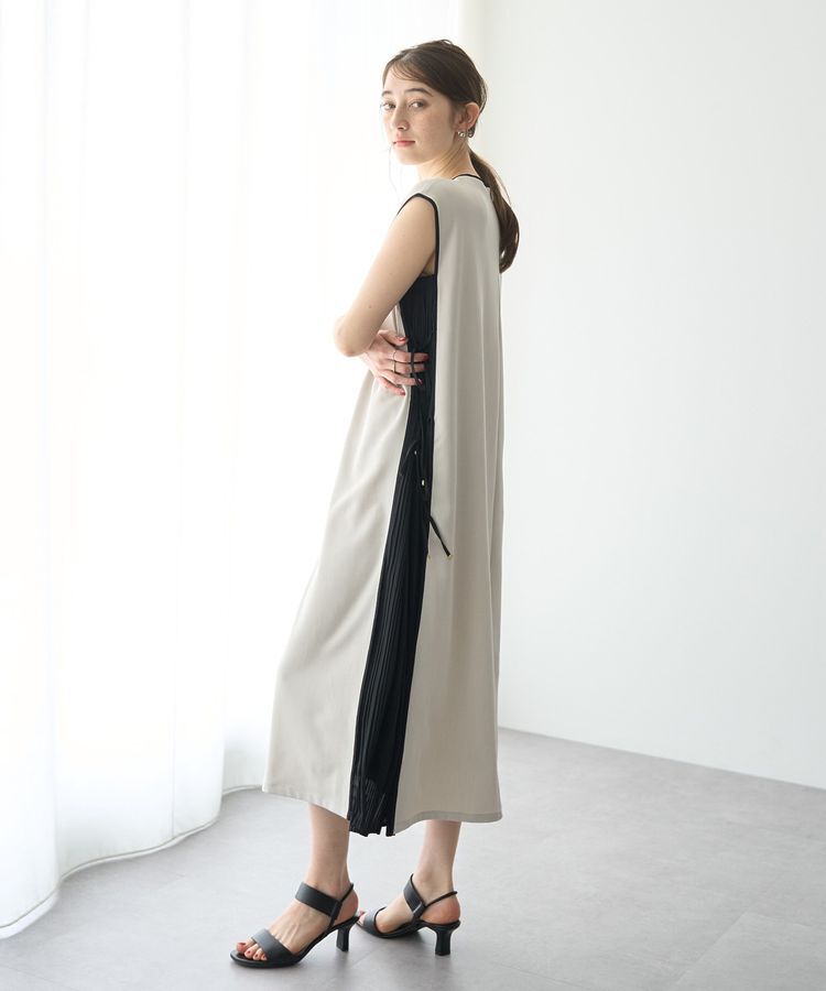 YECCA VECCA「プリーツMIX配色ワンピース」|ワンピース|