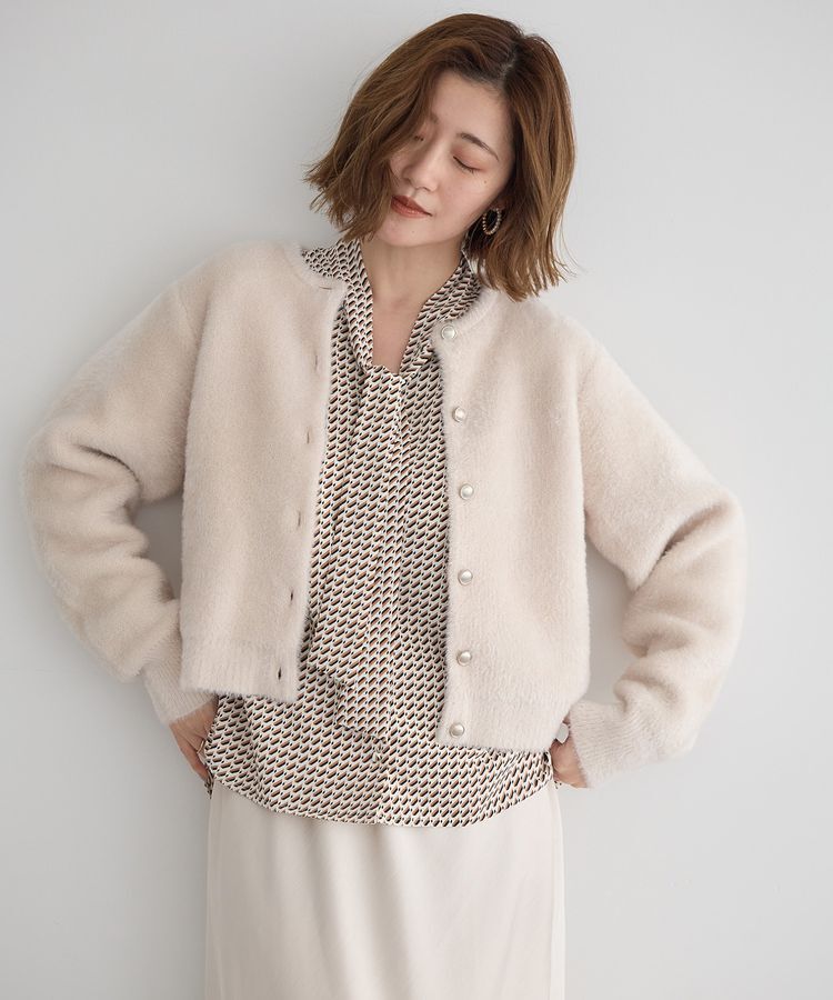 YECCA VECCA「ジオメ柄ボウタイブラウス」|シャツ・ブラウス|