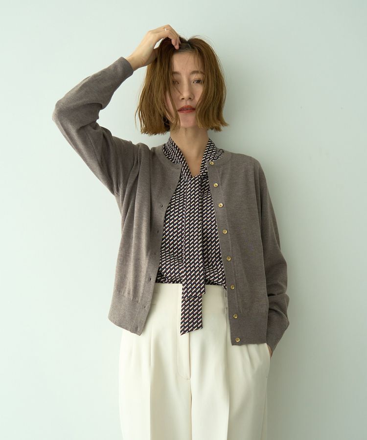 YECCA VECCA「ジオメ柄ボウタイブラウス」|シャツ・ブラウス|