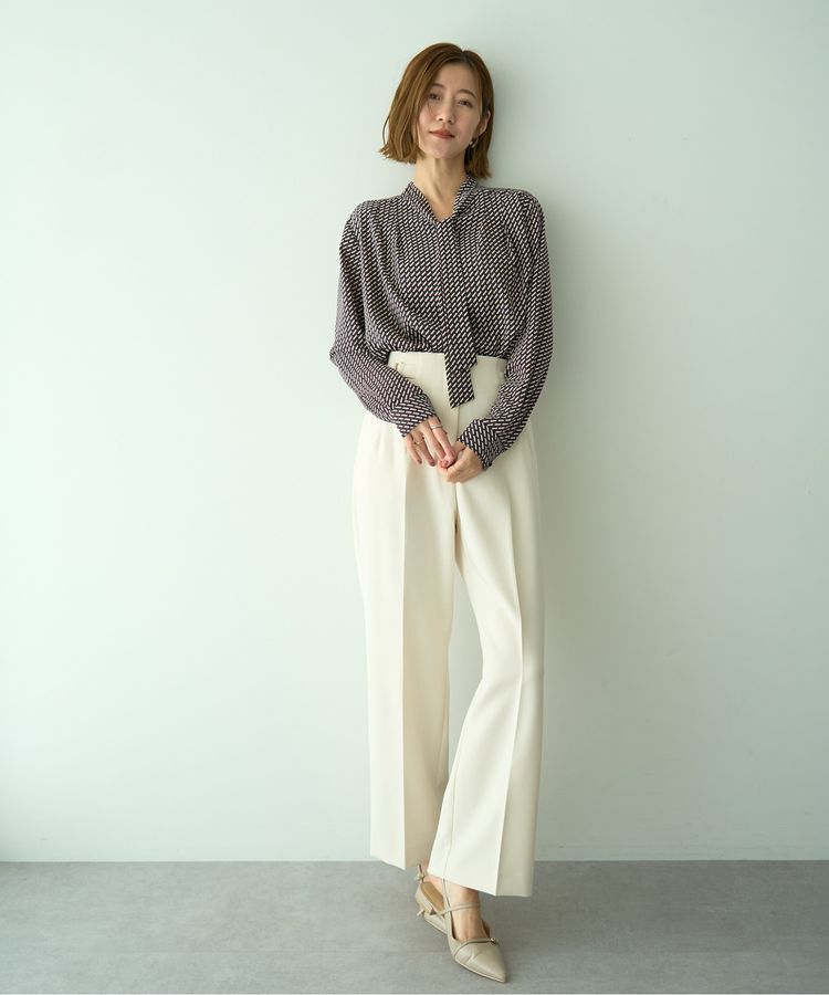 YECCA VECCA「ジオメ柄ボウタイブラウス」|シャツ・ブラウス|
