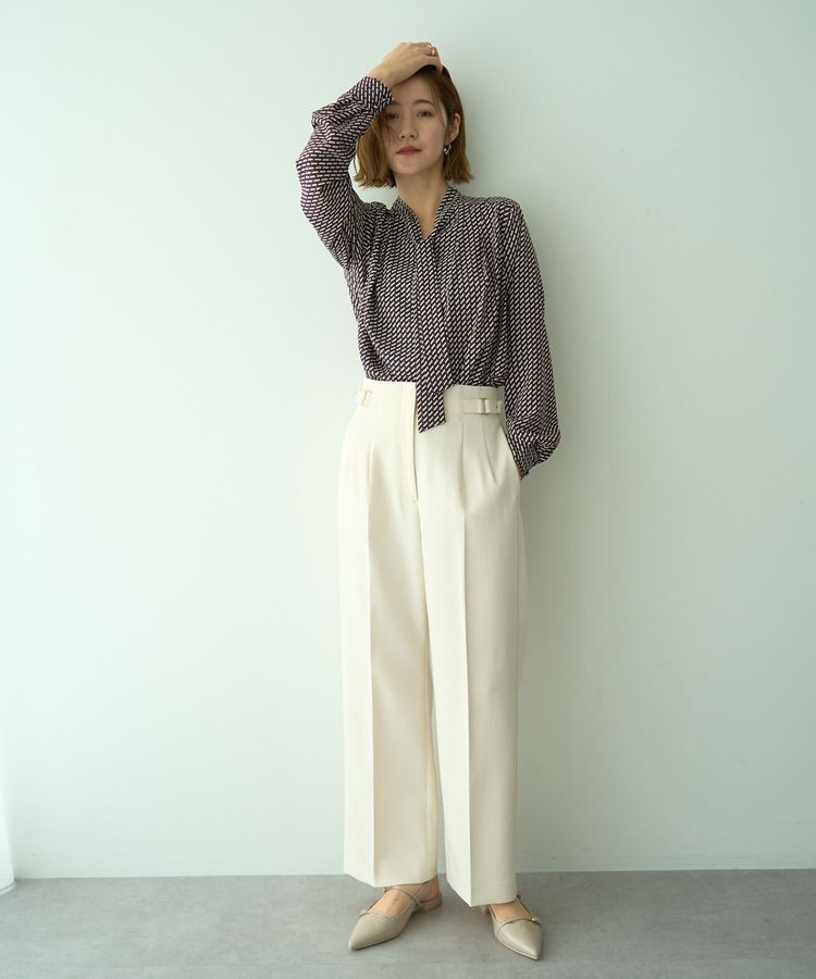 YECCA VECCA「ジオメ柄ボウタイブラウス」|シャツ・ブラウス|