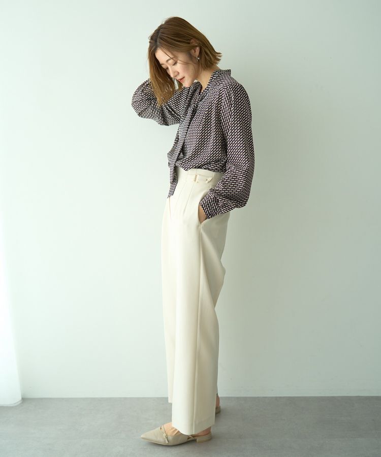 YECCA VECCA「ジオメ柄ボウタイブラウス」|シャツ・ブラウス|