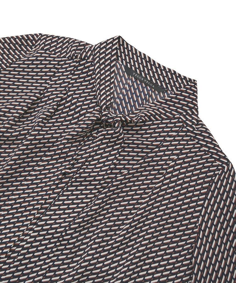 YECCA VECCA「ジオメ柄ボウタイブラウス」|シャツ・ブラウス|