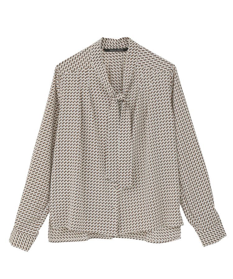 YECCA VECCA「ジオメ柄ボウタイブラウス」|シャツ・ブラウス|