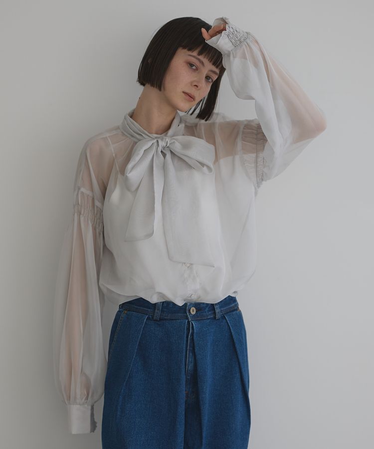 GARAGE OF GOOD CLOTHING「ソフトオーガンジーボウタイ付ブラウス」|シャツ・ブラウス|