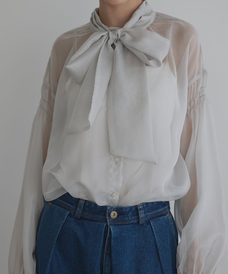 GARAGE OF GOOD CLOTHING「ソフトオーガンジーボウタイ付ブラウス」|シャツ・ブラウス|