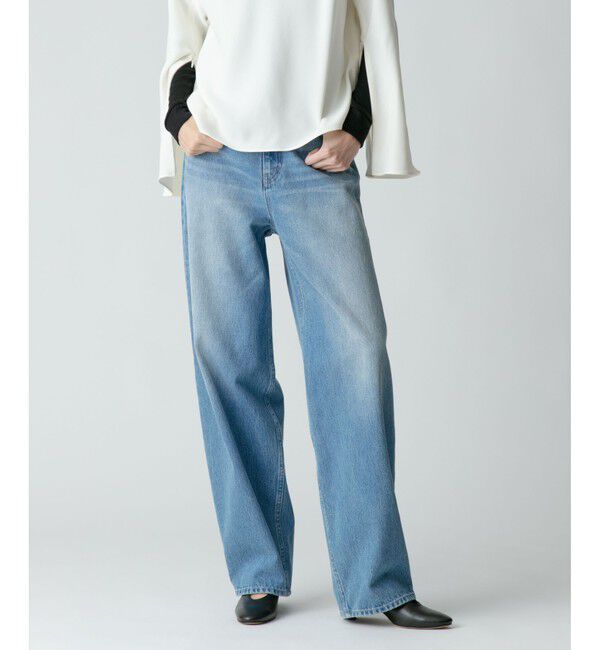 allureville「◇デニムオーバルラインパンツ」|デニム|ブルー