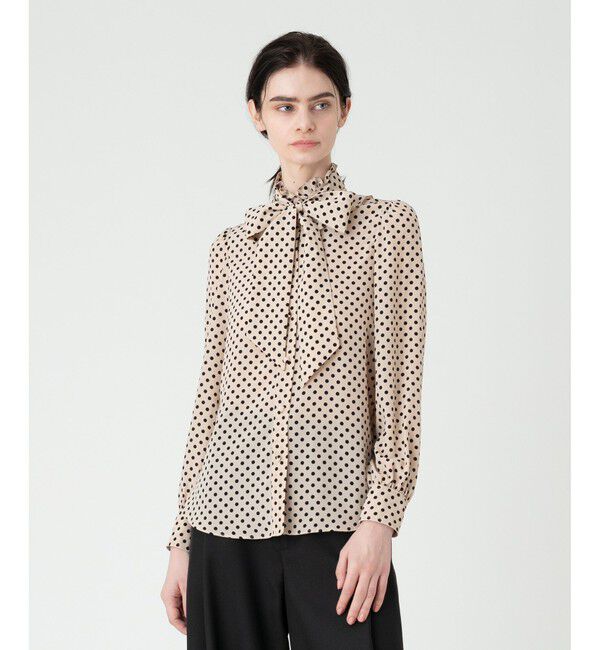 LOULOU WILLOUGHBY「【LOULOU WILLOUGHBY】デシンドットフリルボウタイブラウス」|シャツ・ブラウス|