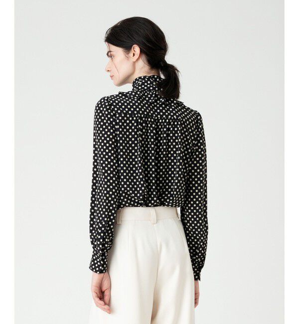LOULOU WILLOUGHBY「【LOULOU WILLOUGHBY】デシンドットフリルボウタイブラウス」|シャツ・ブラウス|
