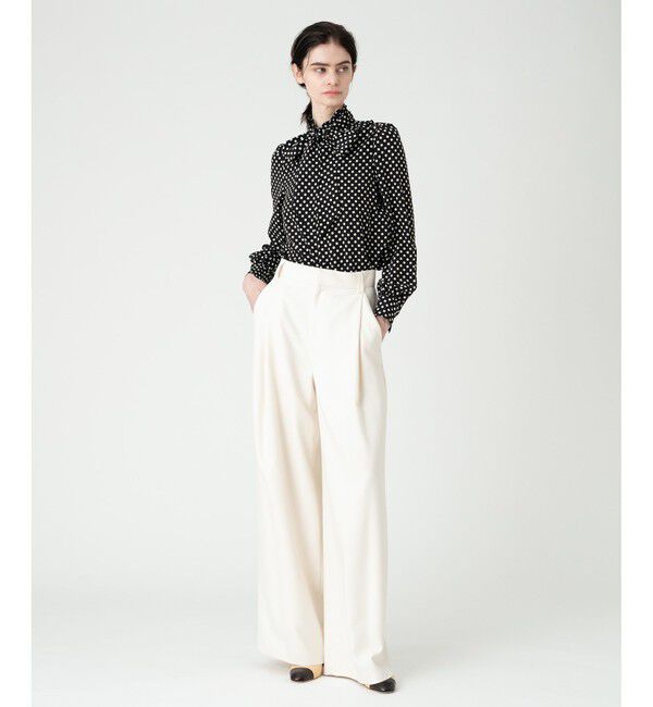 LOULOU WILLOUGHBY「【LOULOU WILLOUGHBY】デシンドットフリルボウタイブラウス」|シャツ・ブラウス|