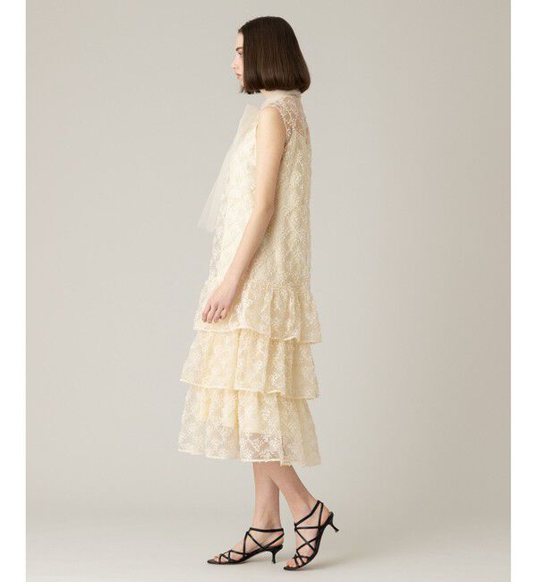 LOULOU WILLOUGHBY「【LOULOU WILLOUGHBY】パピヨンフラワーチュールワンピース」|ドレス|