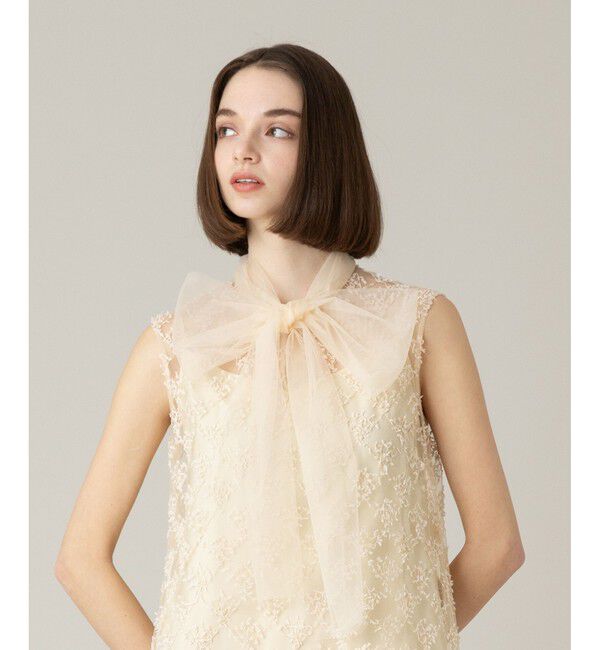 LOULOU WILLOUGHBY「【LOULOU WILLOUGHBY】パピヨンフラワーチュールワンピース」|ドレス|