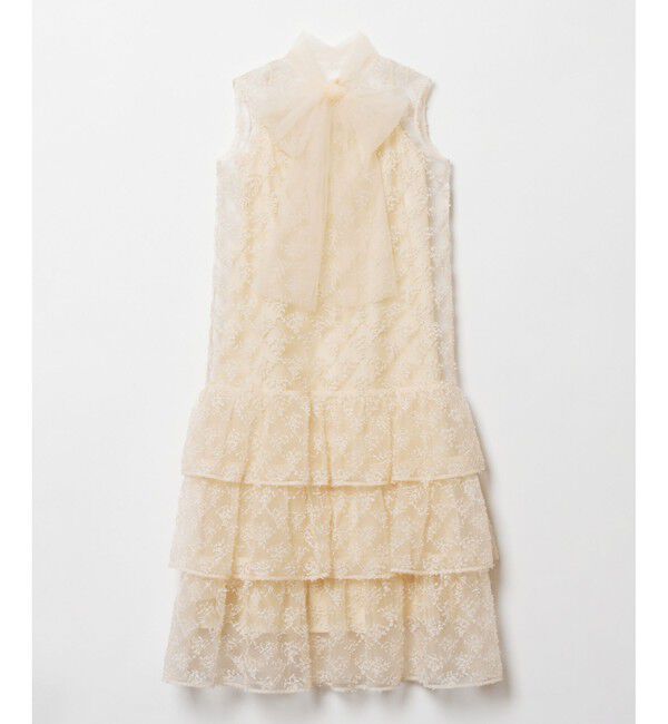 LOULOU WILLOUGHBY「【LOULOU WILLOUGHBY】パピヨンフラワーチュールワンピース」|ドレス|