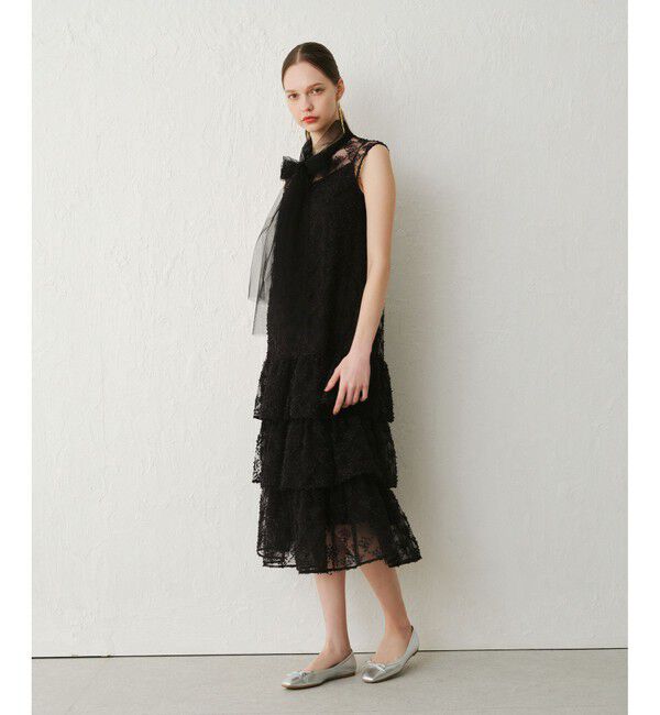 LOULOU WILLOUGHBY「【LOULOU WILLOUGHBY】パピヨンフラワーチュールワンピース」|ドレス|