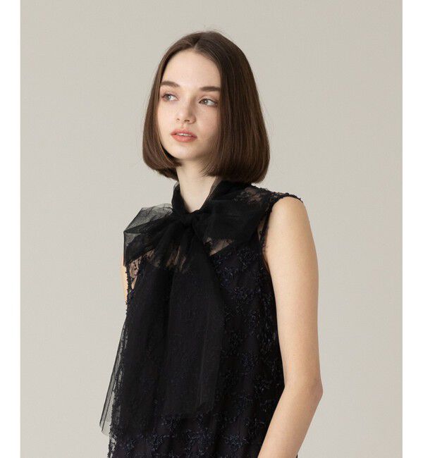 LOULOU WILLOUGHBY「【LOULOU WILLOUGHBY】パピヨンフラワーチュールワンピース」|ドレス|