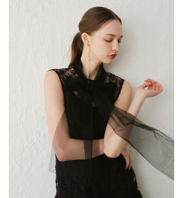 LOULOU WILLOUGHBY「【LOULOU WILLOUGHBY】パピヨンフラワーチュールワンピース」|ドレス|