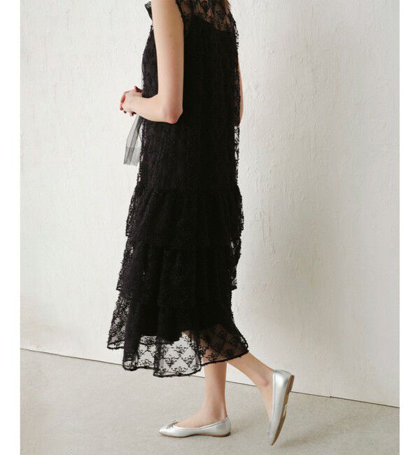 LOULOU WILLOUGHBY「【LOULOU WILLOUGHBY】パピヨンフラワーチュールワンピース」|ドレス|