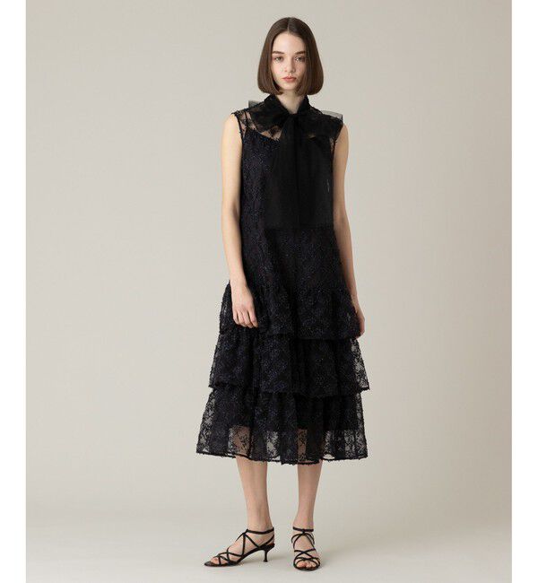 LOULOU WILLOUGHBY「【LOULOU WILLOUGHBY】パピヨンフラワーチュールワンピース」|ドレス|