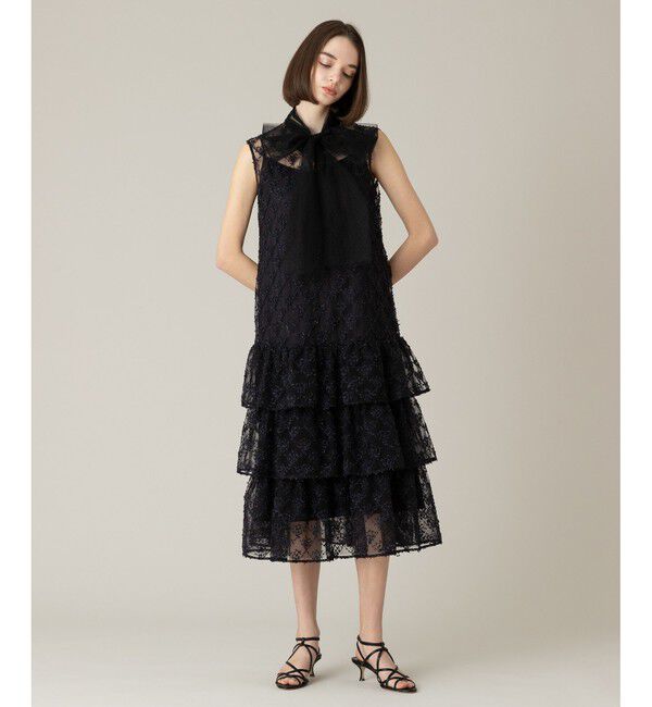 LOULOU WILLOUGHBY「【LOULOU WILLOUGHBY】パピヨンフラワーチュールワンピース」|ドレス|