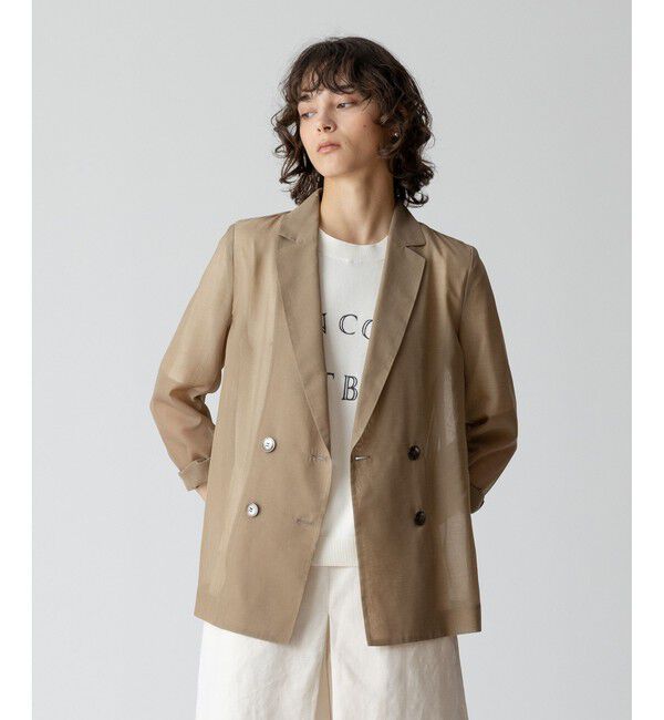 allureville「ワルツシアーオーガンジャケット」|テーラードジャケット|ブラウン系