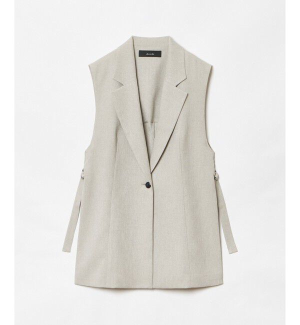 allureville「【セットアップ対応可能】麻調カルゼサイドオープンジレ」|ベスト・ジレ|