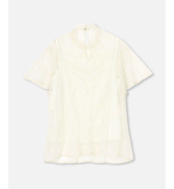 LOULOU WILLOUGHBY「【LOULOU WILLOUGHBY】レースオンレースフレア袖ブラウス」|シャツ・ブラウス|