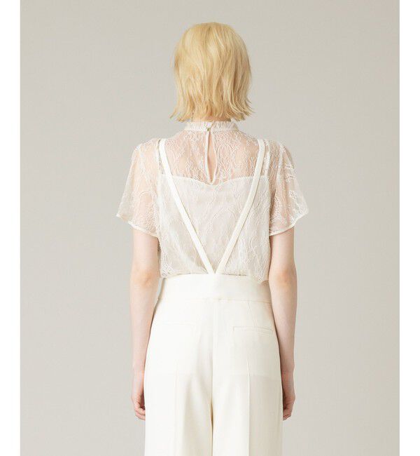 LOULOU WILLOUGHBY「【LOULOU WILLOUGHBY】レースオンレースフレア袖ブラウス」|シャツ・ブラウス|