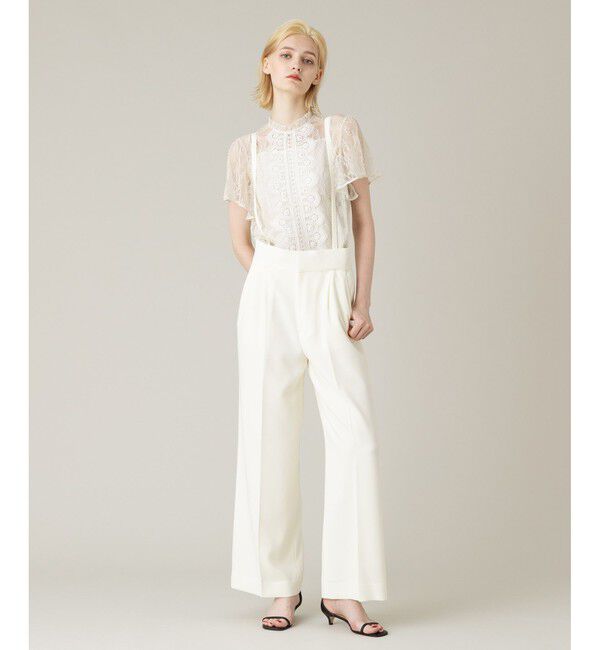 LOULOU WILLOUGHBY「【LOULOU WILLOUGHBY】レースオンレースフレア袖ブラウス」|シャツ・ブラウス|