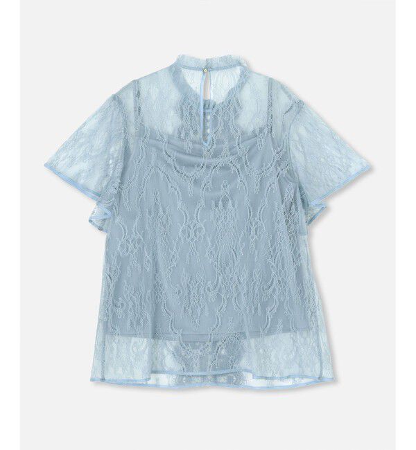 LOULOU WILLOUGHBY「【LOULOU WILLOUGHBY】レースオンレースフレア袖ブラウス」|シャツ・ブラウス|