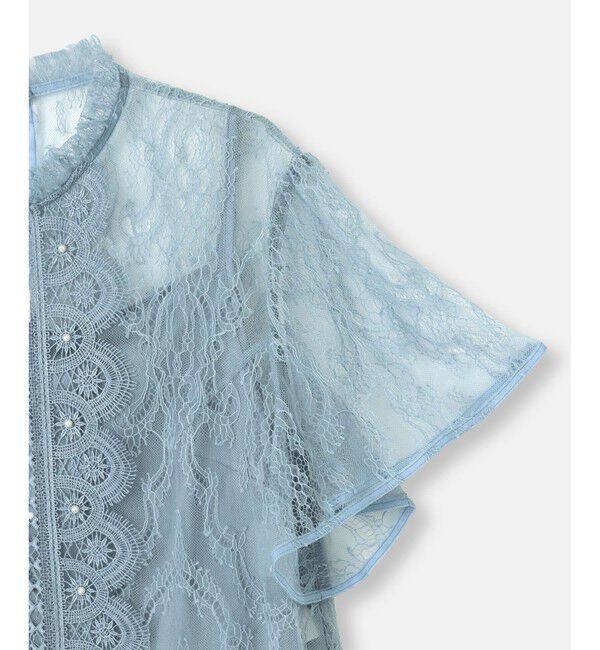 LOULOU WILLOUGHBY「【LOULOU WILLOUGHBY】レースオンレースフレア袖ブラウス」|シャツ・ブラウス|