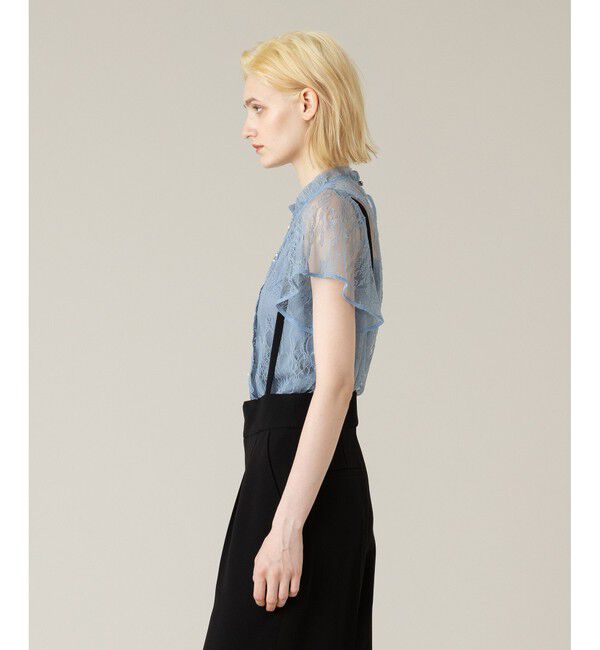 LOULOU WILLOUGHBY「【LOULOU WILLOUGHBY】レースオンレースフレア袖ブラウス」|シャツ・ブラウス|