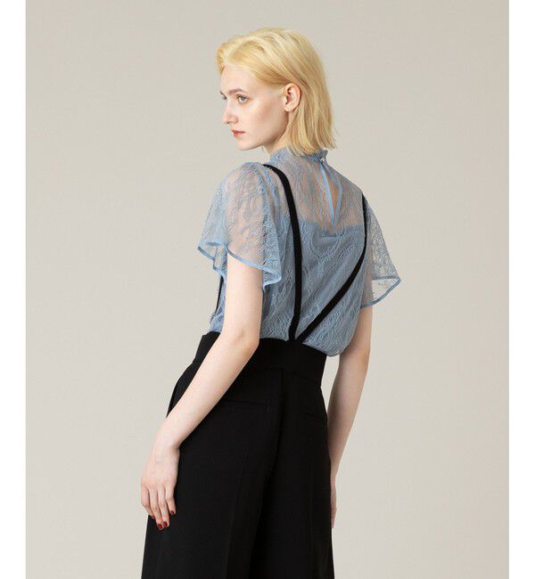 LOULOU WILLOUGHBY「【LOULOU WILLOUGHBY】レースオンレースフレア袖ブラウス」|シャツ・ブラウス|