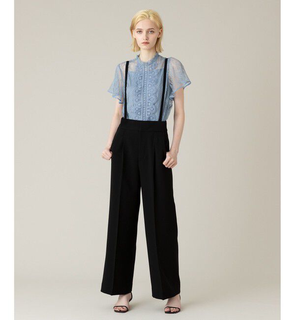 LOULOU WILLOUGHBY「【LOULOU WILLOUGHBY】レースオンレースフレア袖ブラウス」|シャツ・ブラウス|