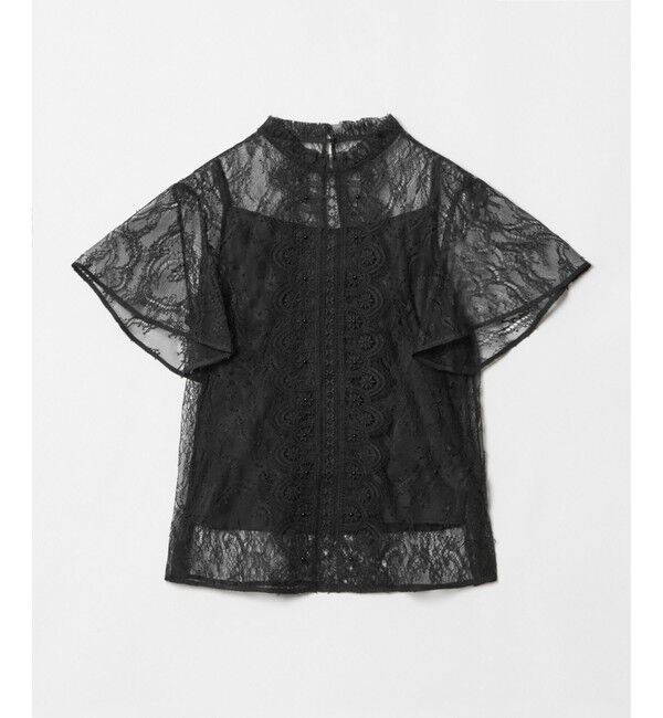 LOULOU WILLOUGHBY「【LOULOU WILLOUGHBY】レースオンレースフレア袖ブラウス」|シャツ・ブラウス|