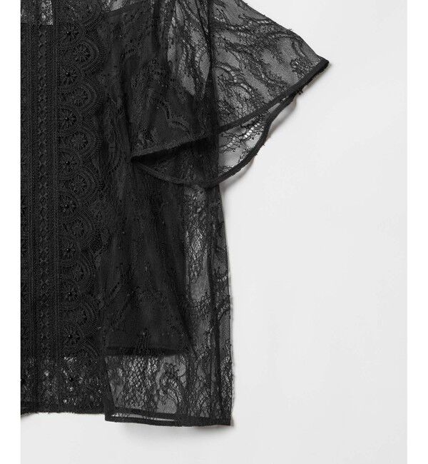 LOULOU WILLOUGHBY「【LOULOU WILLOUGHBY】レースオンレースフレア袖ブラウス」|シャツ・ブラウス|