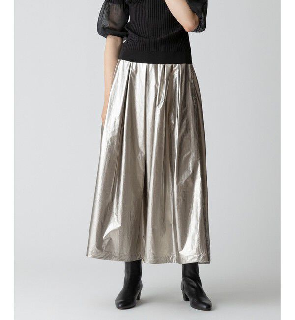 allureville「メタリックタックフレアスカート」|スカート|