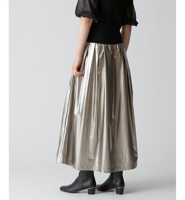 allureville「メタリックタックフレアスカート」|スカート|