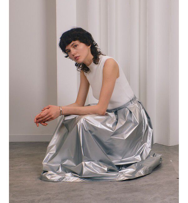 allureville「メタリックタックフレアスカート」|スカート|