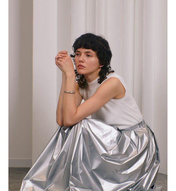 allureville「メタリックタックフレアスカート」|スカート|