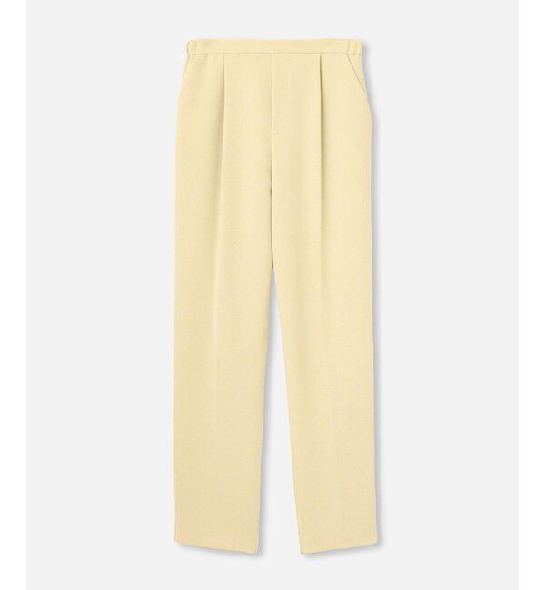 allureville「ダブルクロスタックテーパードパンツ」|チノ|ベージュ