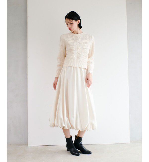 LOULOU WILLOUGHBY「【LOULOU WILLOUGHBY】フラワー刺繍ケーブルニット」|ニット・セーター|