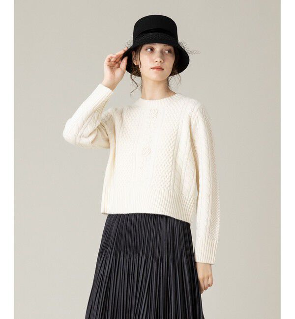 LOULOU WILLOUGHBY「【LOULOU WILLOUGHBY】フラワー刺繍ケーブルニット」|ニット・セーター|