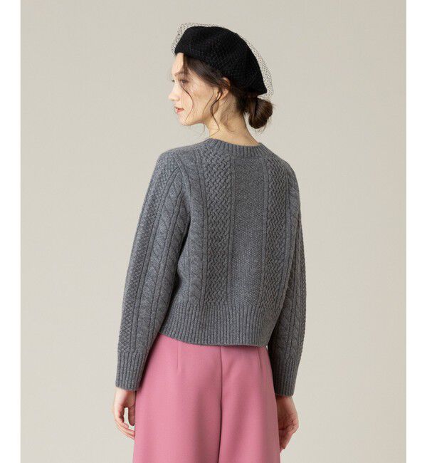 LOULOU WILLOUGHBY「【LOULOU WILLOUGHBY】フラワー刺繍ケーブルニット」|ニット・セーター|