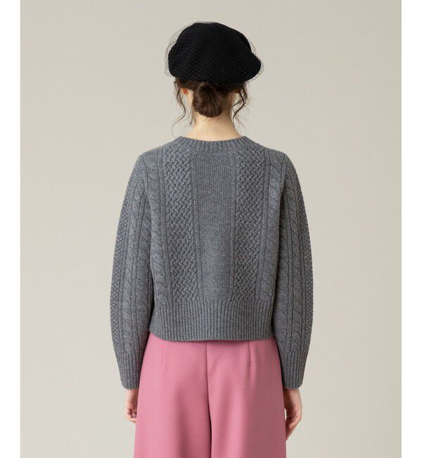 LOULOU WILLOUGHBY「【LOULOU WILLOUGHBY】フラワー刺繍ケーブルニット」|ニット・セーター|