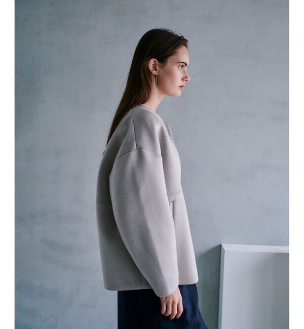 allureville「レーヨンボンディングノーカラージャケット」|ノーカラージャケット|