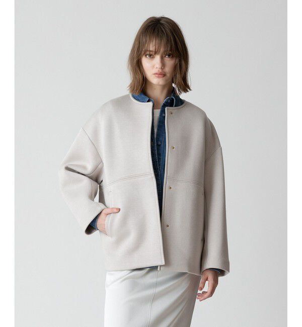 allureville「レーヨンボンディングノーカラージャケット」|ノーカラージャケット|