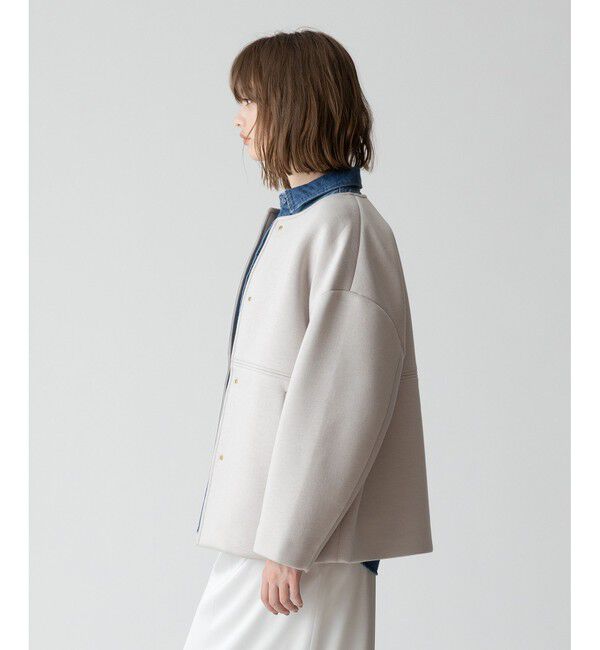 allureville「レーヨンボンディングノーカラージャケット」|ノーカラージャケット|