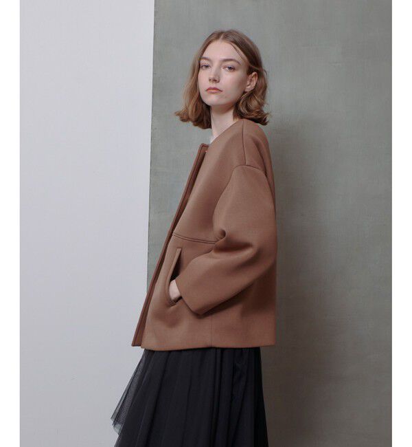 allureville「レーヨンボンディングノーカラージャケット」|ノーカラージャケット|