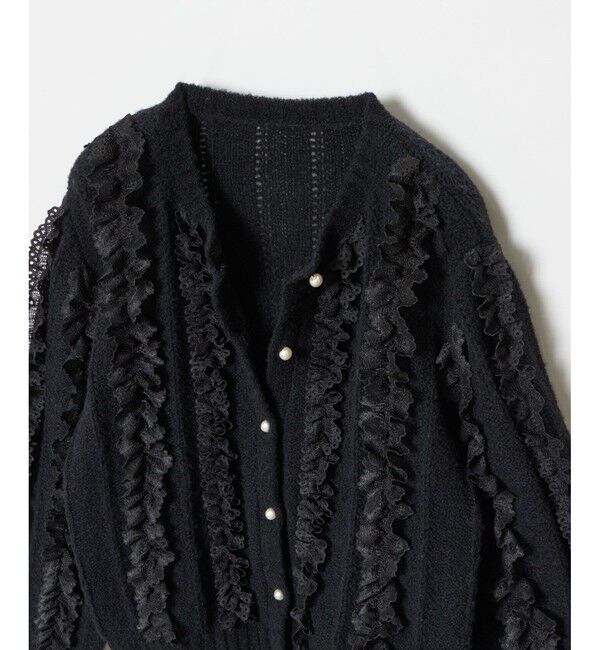 LOULOU WILLOUGHBY「【LOULOU WILLOUGHBY】レーストリミングカーディガン」|カーディガン|
